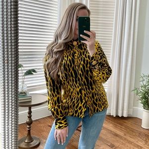 Versace Silk Button Down Blouse Vintage 1992